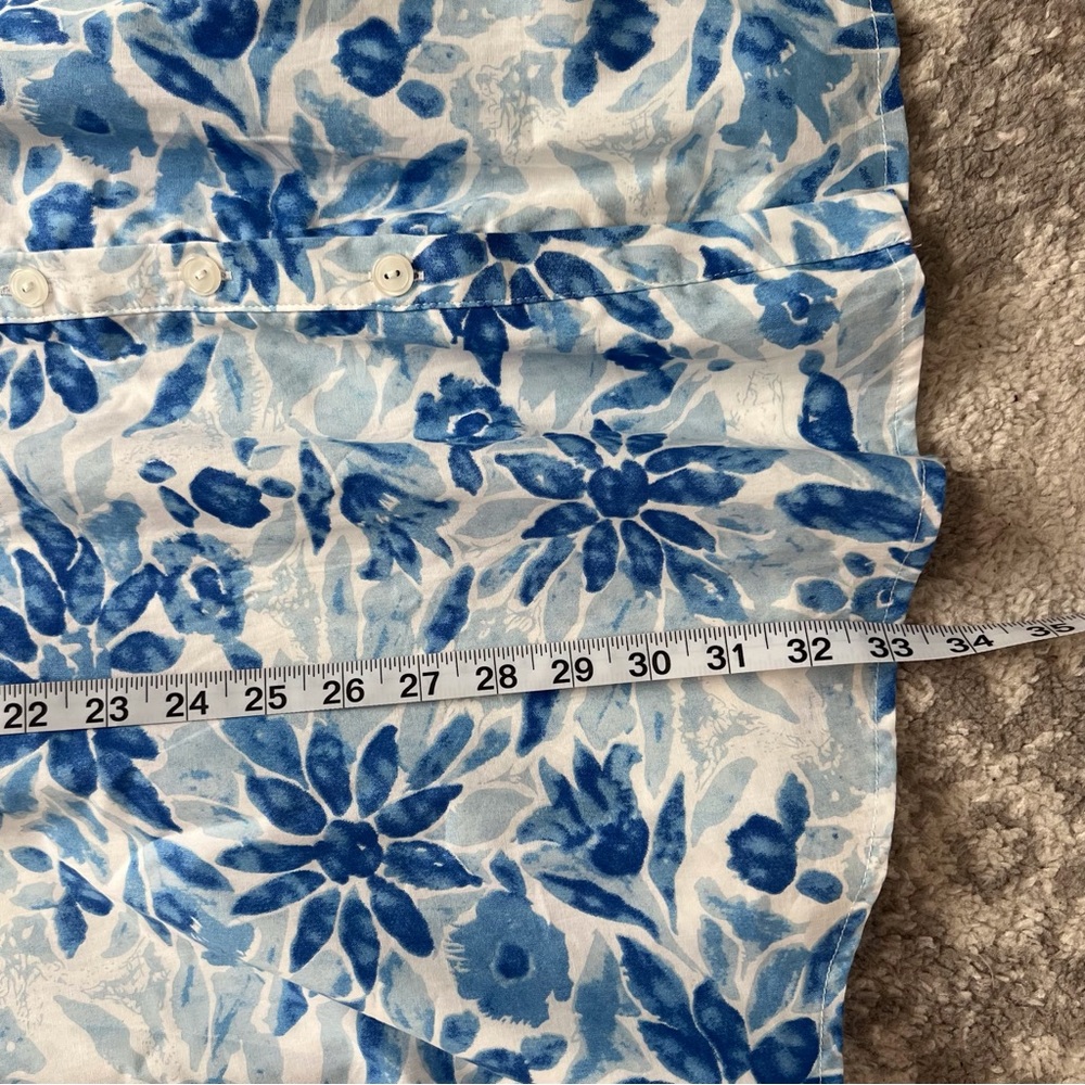 Lulu’s Sunny Charisma Shirt Dress Blue Floral Button Mini Tropical Preppy Medium - Picture 12 of 12